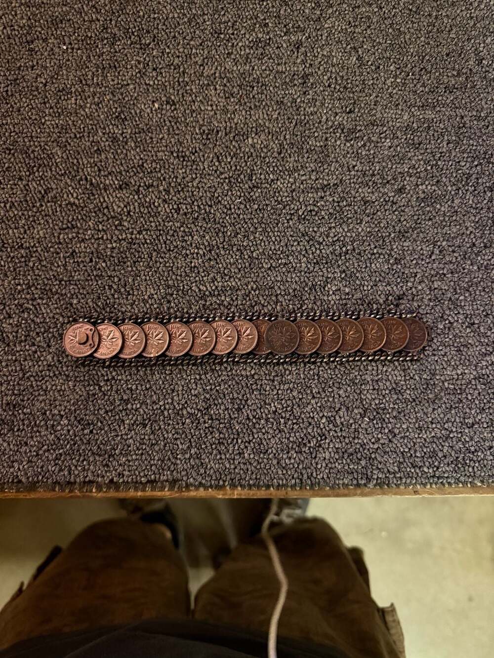 Vintage Canadian Penny Coin Link Bracelet